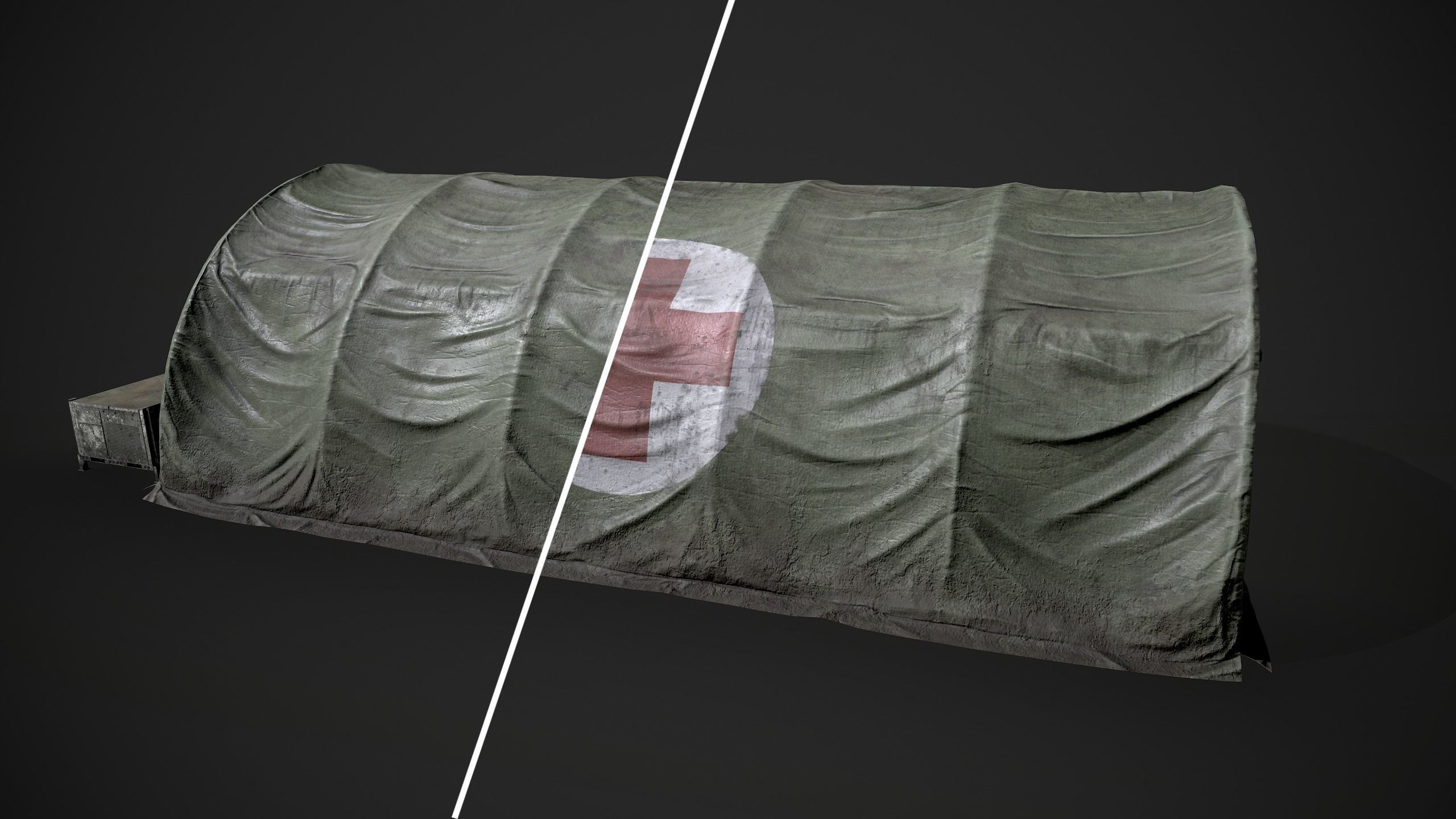 Modern Military Tent Videogame Asset enhanced edition Low-poly 3D model_5