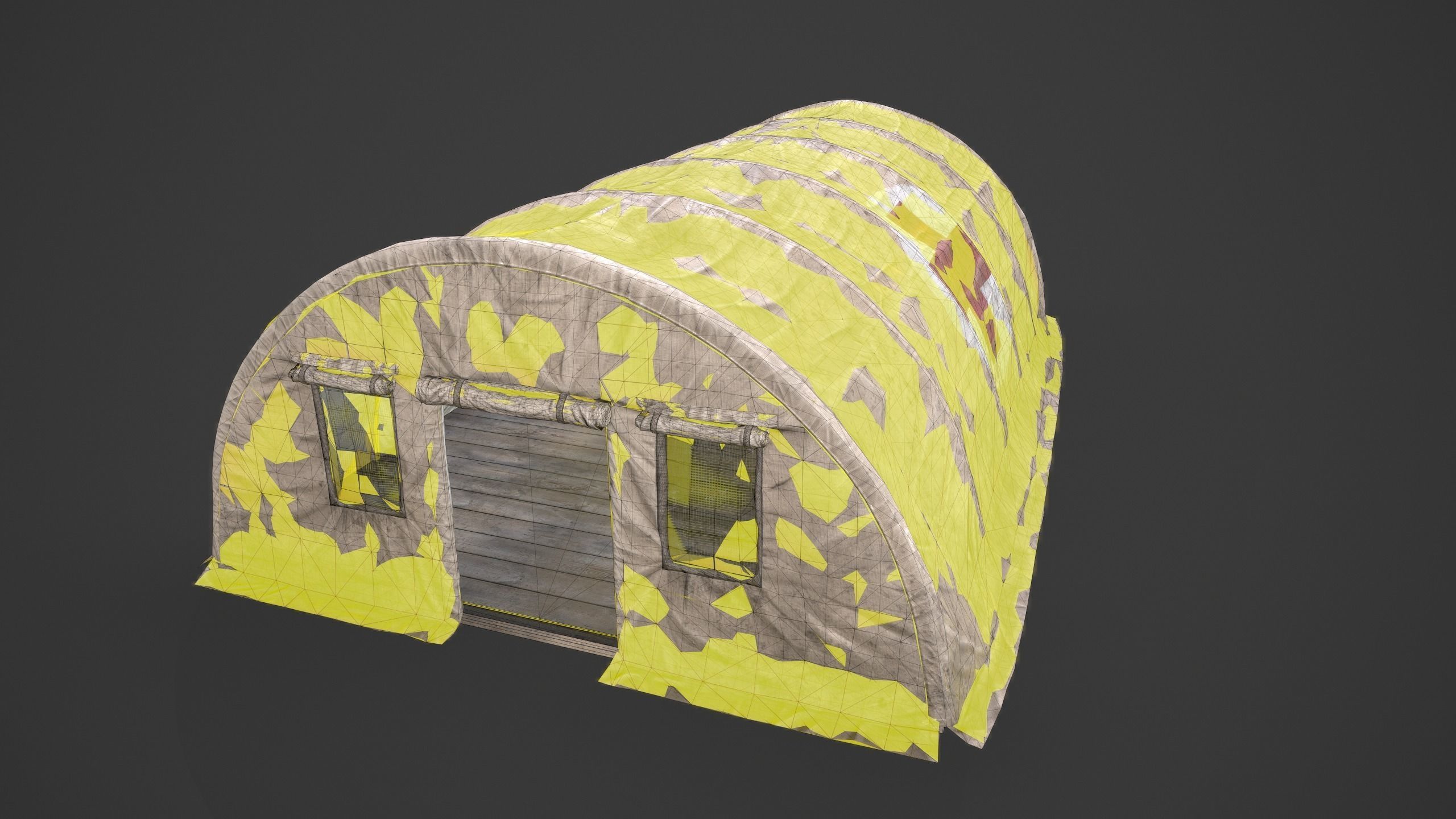 Modern Military Tent Videogame Asset enhanced edition Low-poly 3D model_9