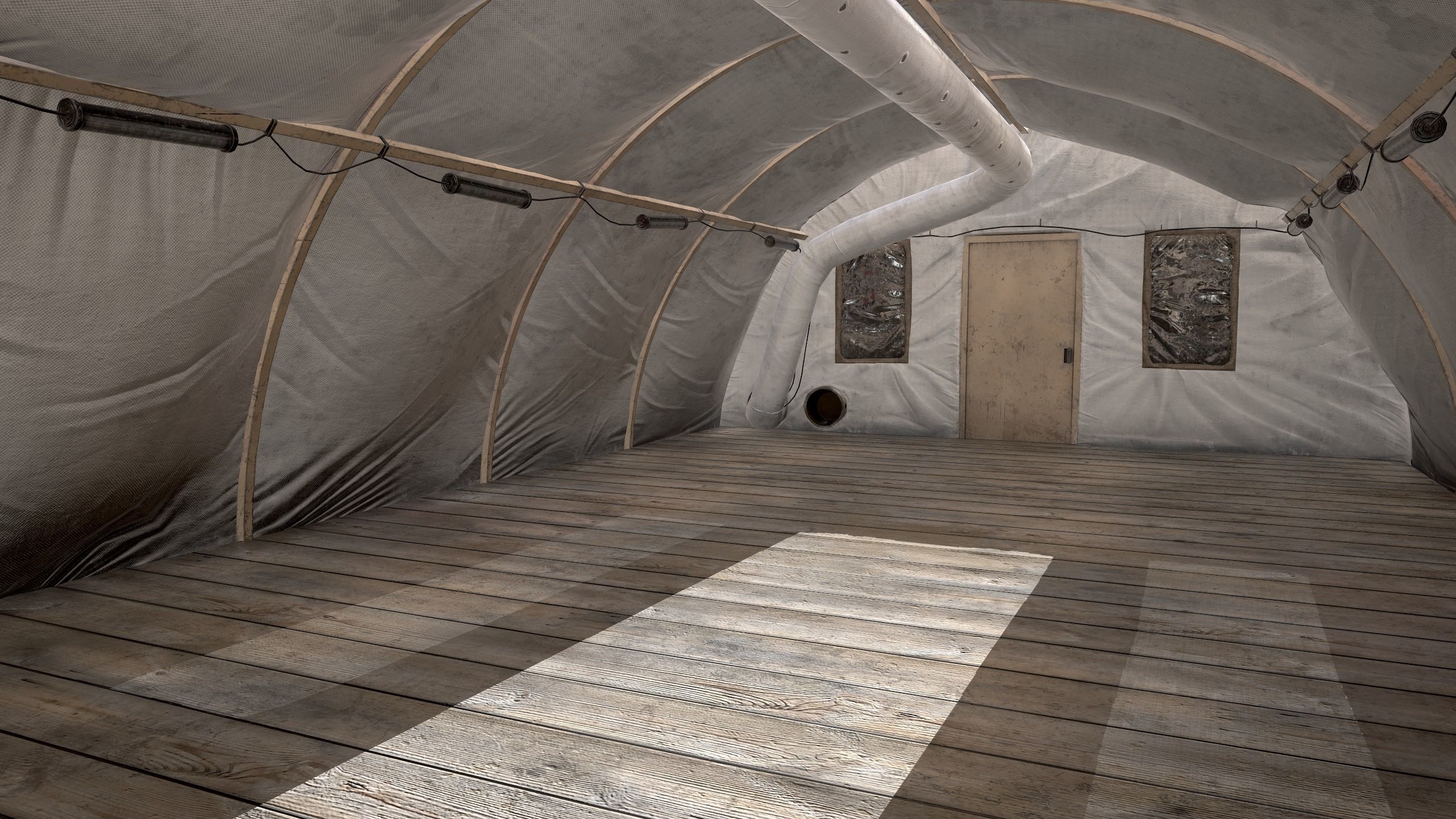 Modern Military Tent Videogame Asset enhanced edition Low-poly 3D model_7