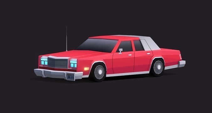Cartoon Low Poly Chrysler New Yorker  Free low-poly 3D model