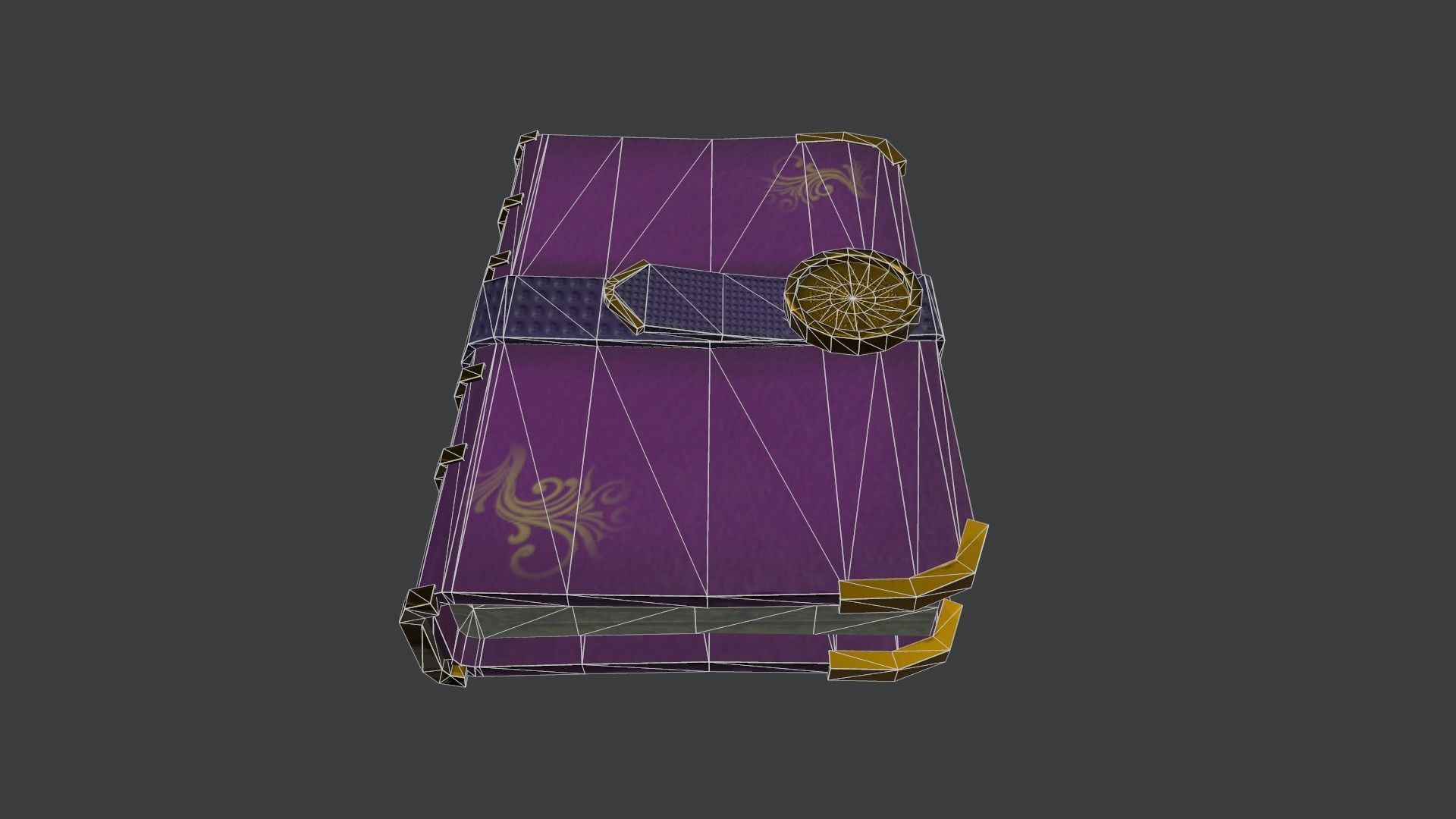 Stylized book Low-poly 3D model_9