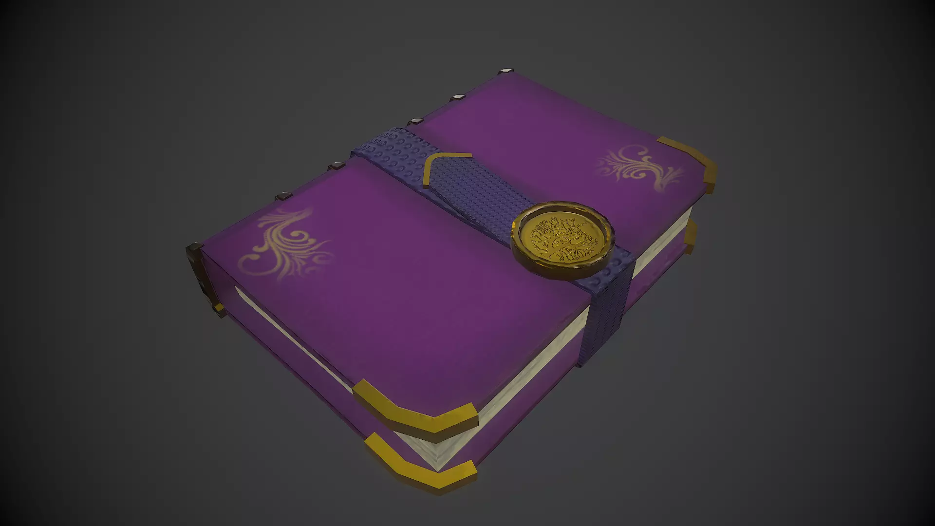 Stylized book Low-poly 3D model_0