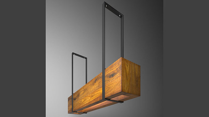 wooden light  Free 3D model