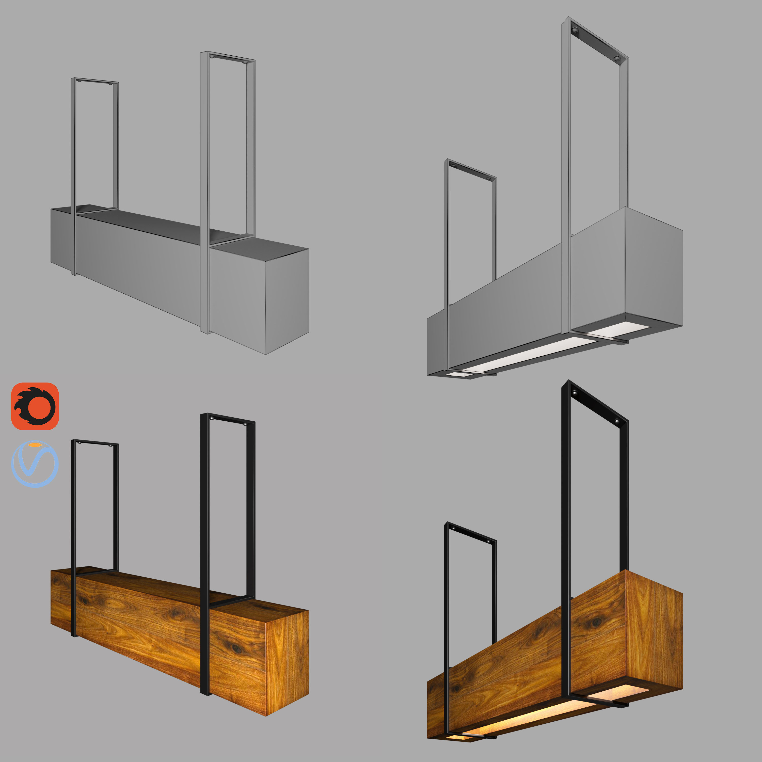 wooden light  Free 3D model_4