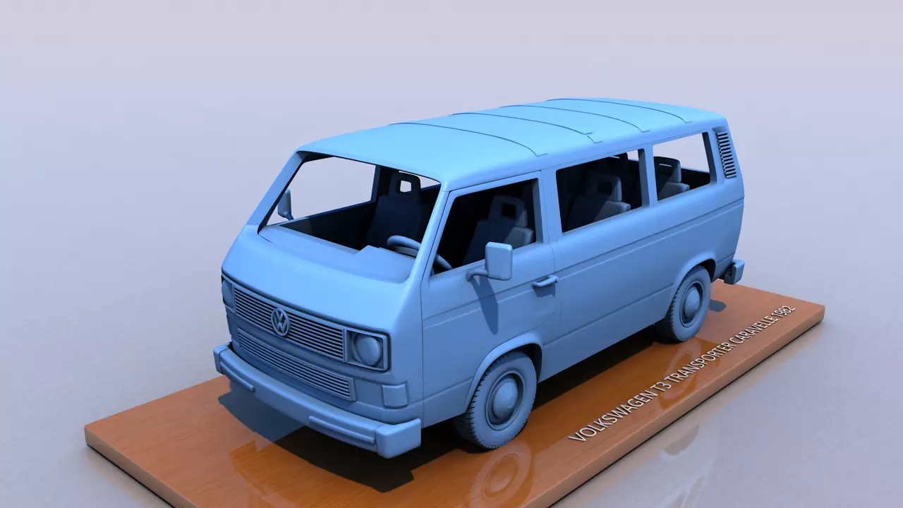 Volkswagen T3 Transporter Carevelle 1982 3D print model_0