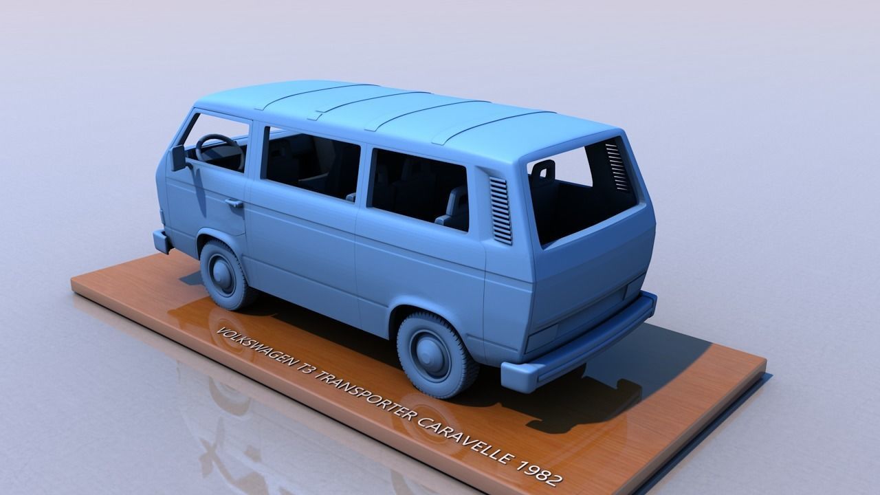 Volkswagen T3 Transporter Carevelle 1982 3D print model_2