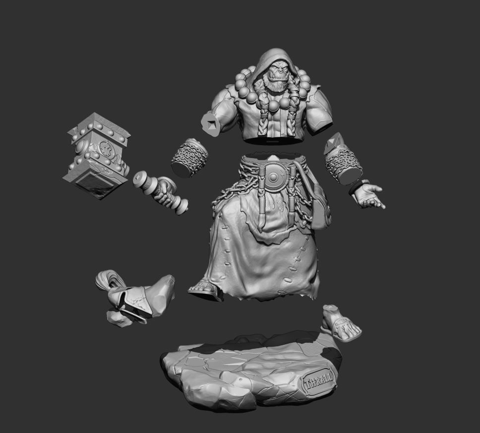 Thrall warhammer dwarves statue 3D print model_6