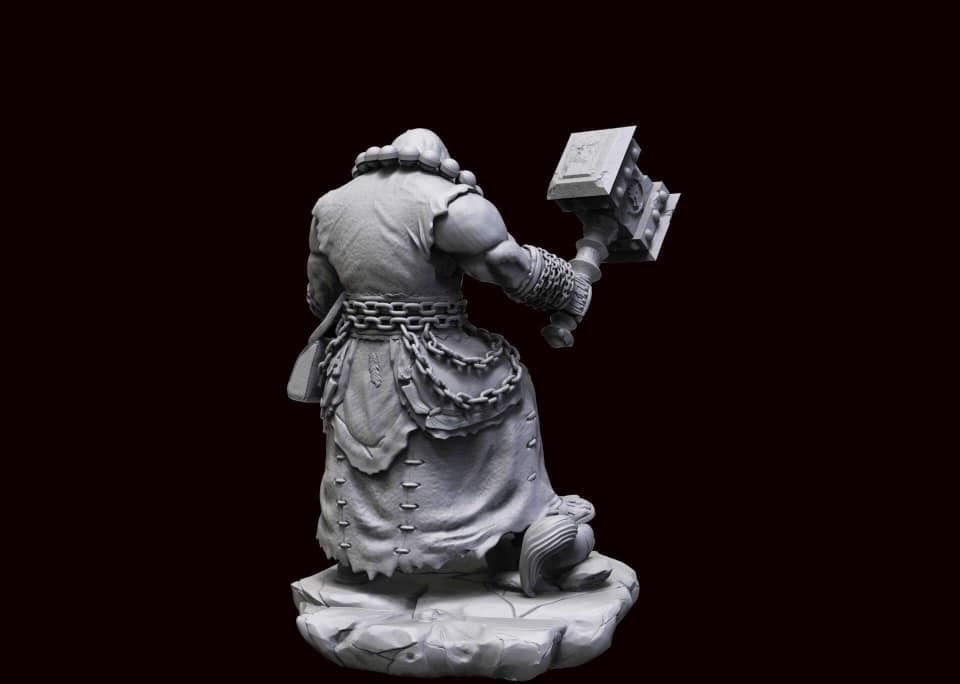 Thrall warhammer dwarves statue 3D print model_2