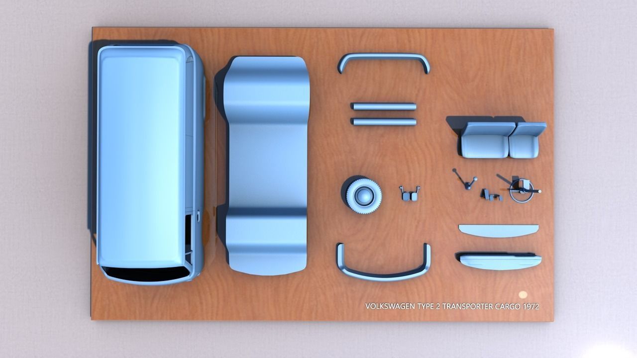 VOLKSWAGEN TRANSPORTER TYPE 2 - 1972 3D print model_2