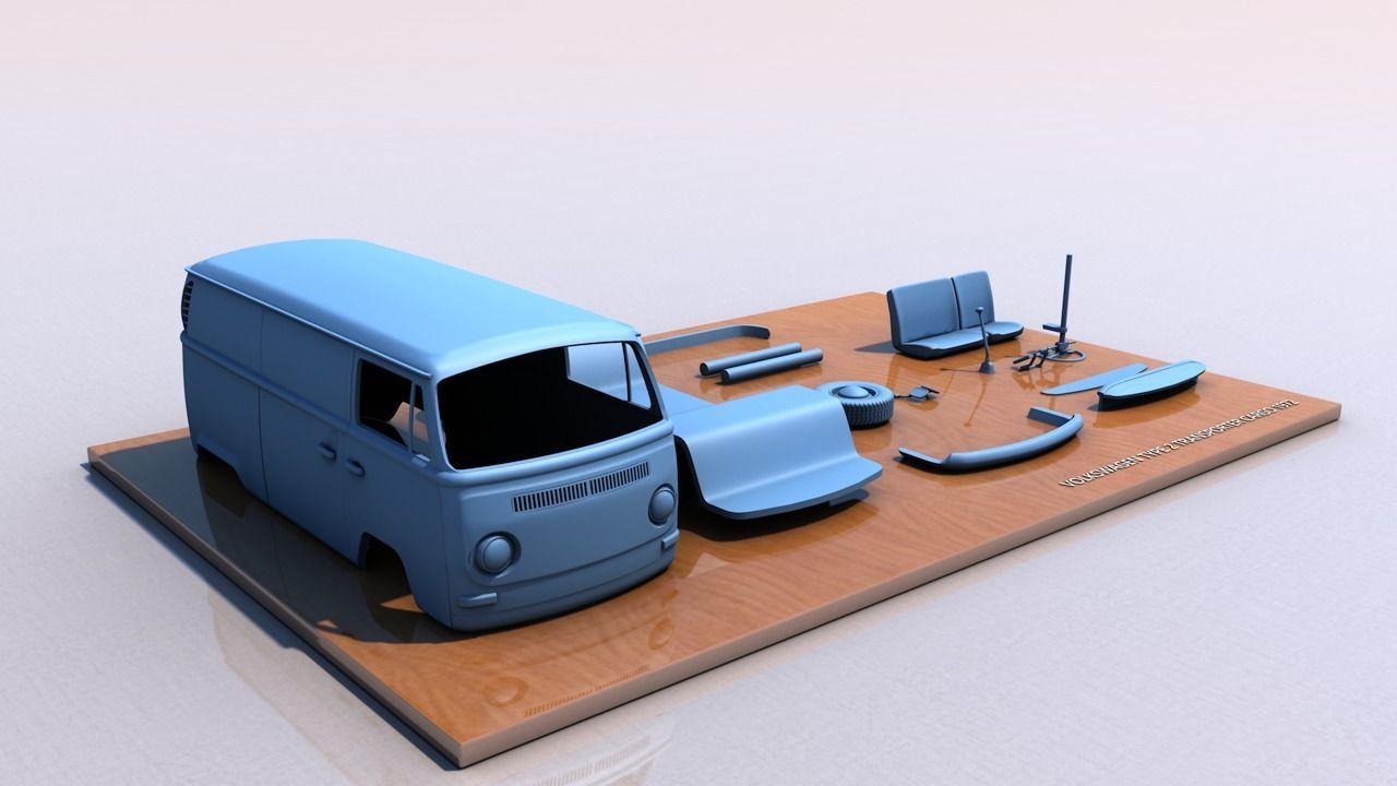 VOLKSWAGEN TRANSPORTER TYPE 2 - 1972 3D print model_3