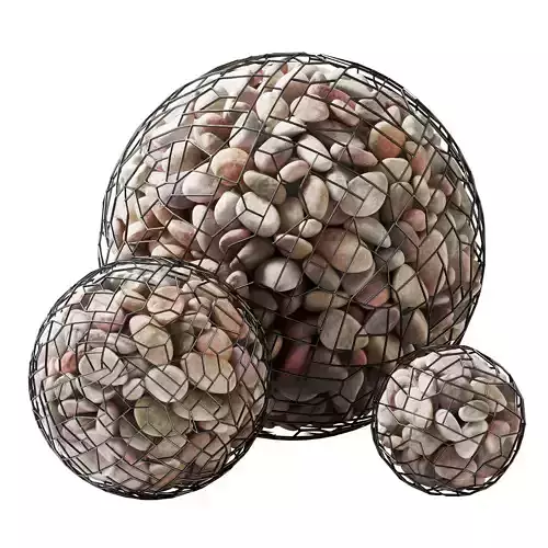 Gabion sphere pebble n5 3D model