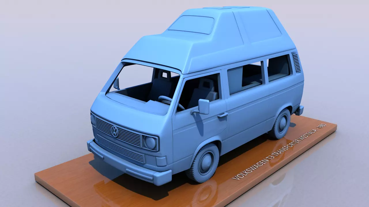 VOLKSWAGEN T3 TRANSPORTER WESTFALIA - 1980 3D print model_0