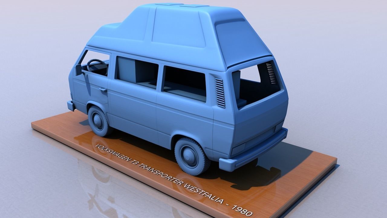 VOLKSWAGEN T3 TRANSPORTER WESTFALIA - 1980 3D print model_1