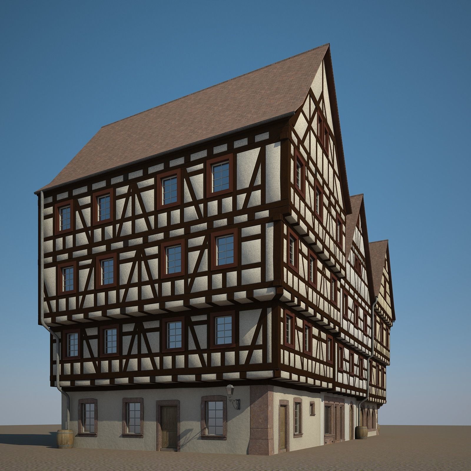 Medieval Houses III 3D model_3