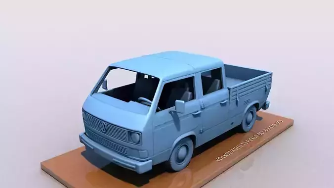 VOLKSWAGEN T3 TRANSPORTER PICKUP DOBLE CAB 1979 3D print model