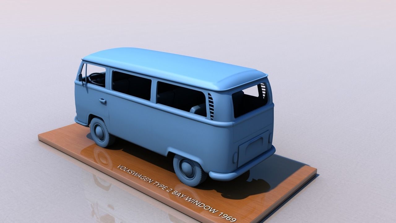 VOLKSWAGEN BAY WINDOW TYPE 2 1969 3D print model_4