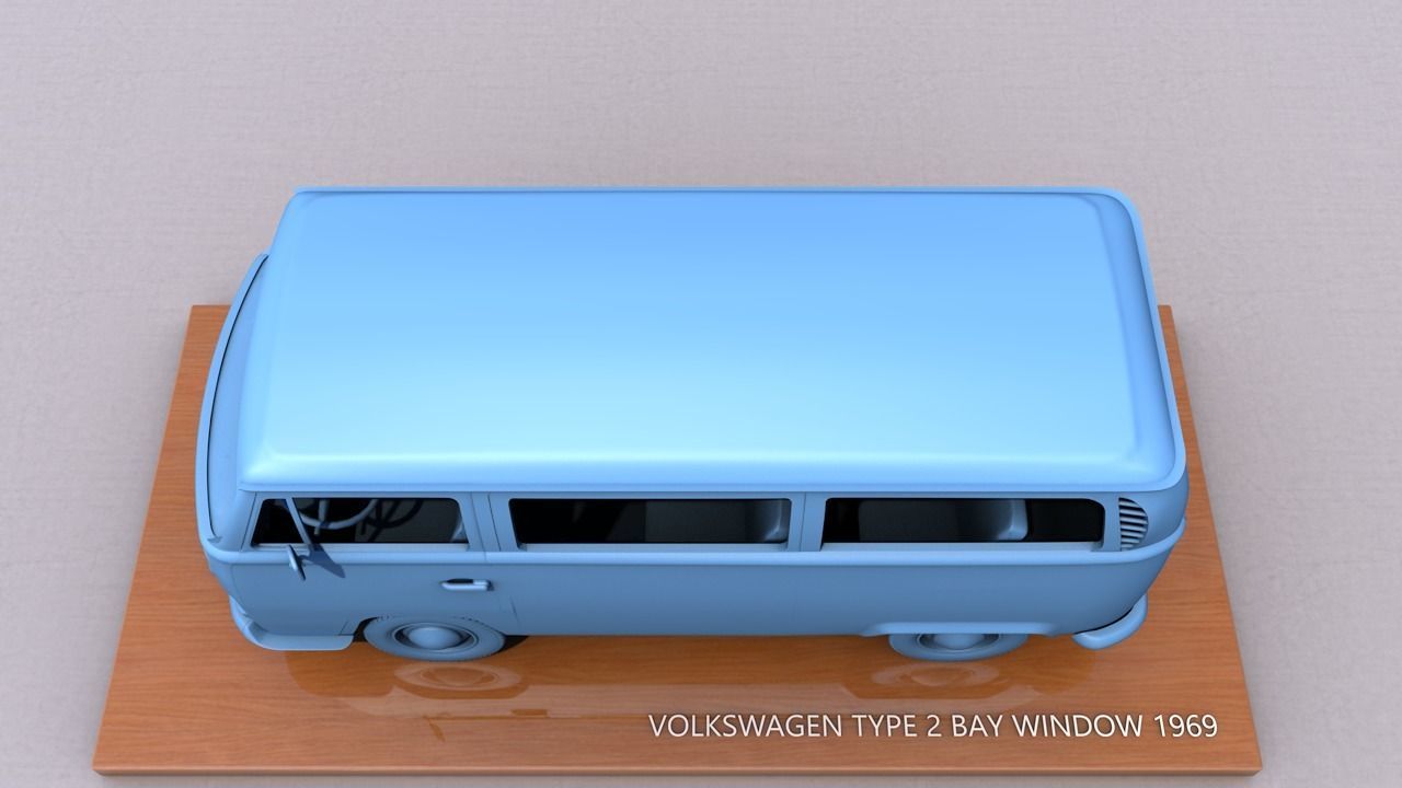 VOLKSWAGEN BAY WINDOW TYPE 2 1969 3D print model_6