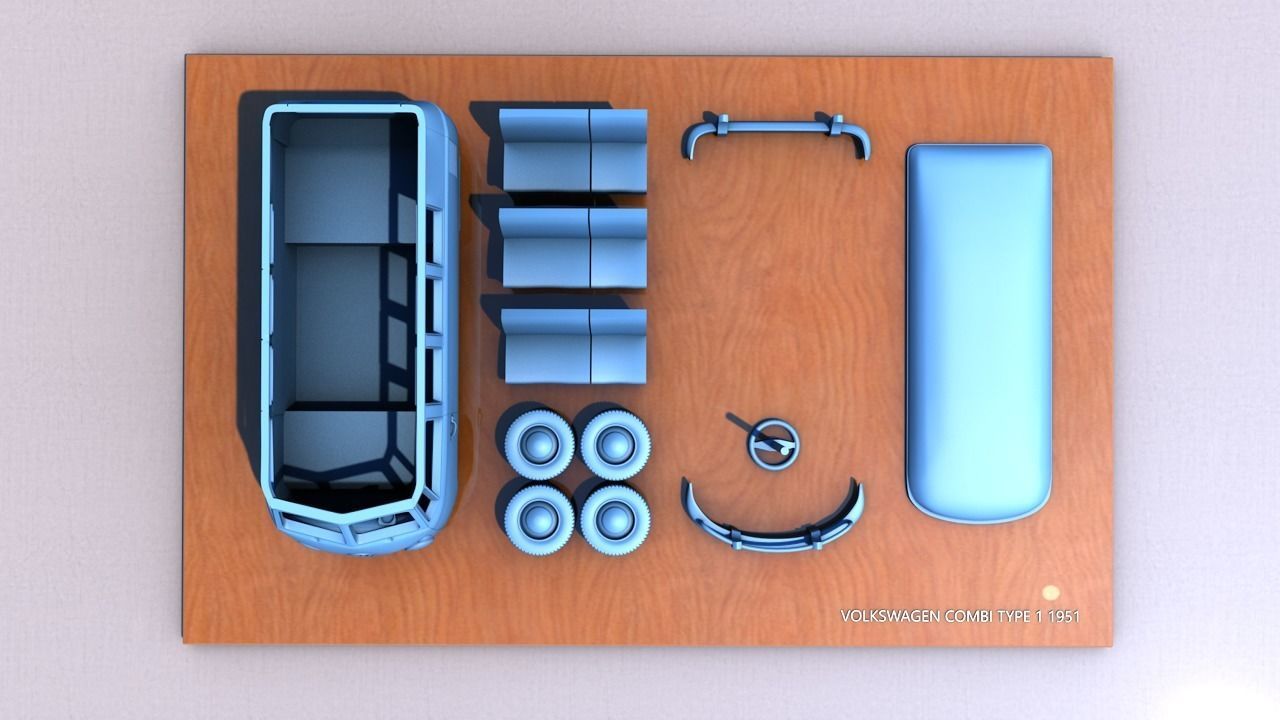 VOLKSWAGEN TYPE 1 COMBI 1951 3D print model_3