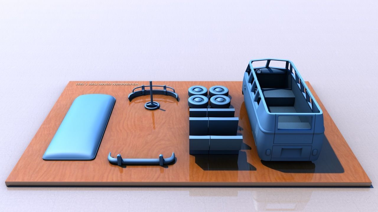 VOLKSWAGEN TYPE 1 COMBI 1951 3D print model_4