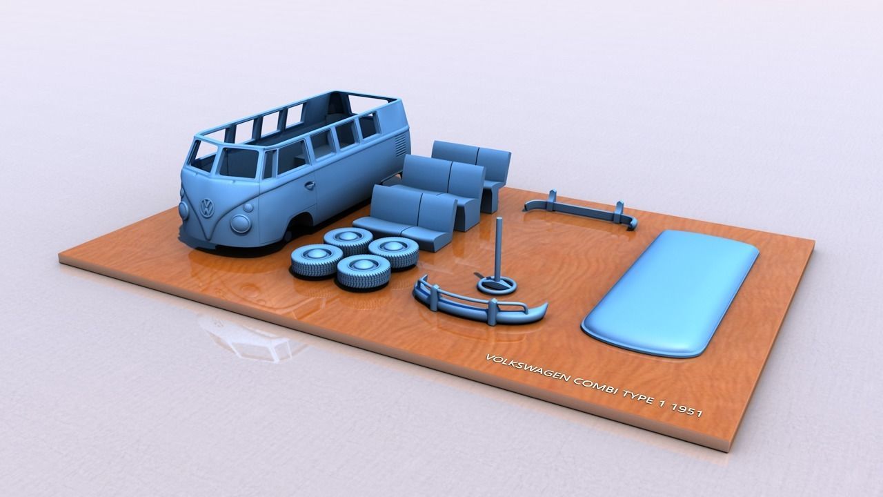 VOLKSWAGEN TYPE 1 COMBI 1951 3D print model_1