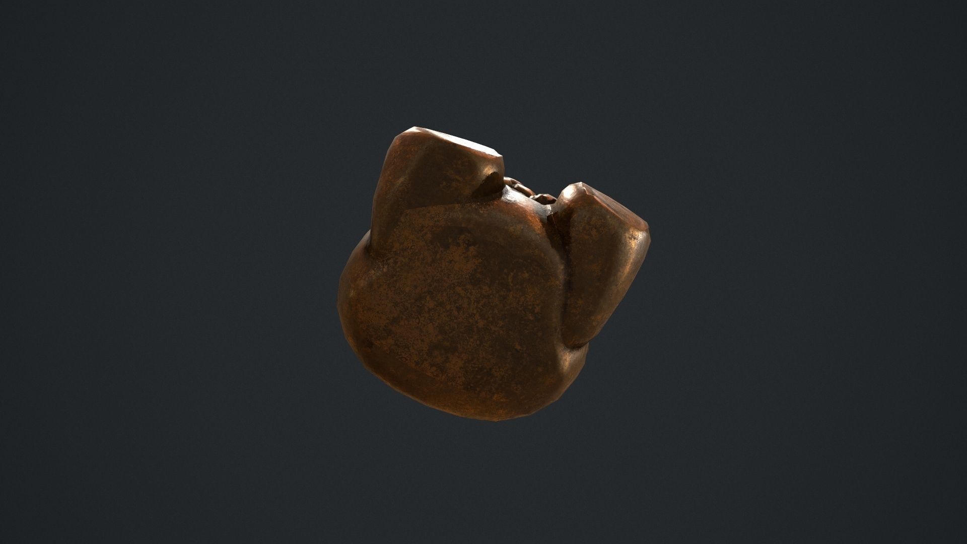 Bronze Teddy Bear Statue Low-poly 3D model_12