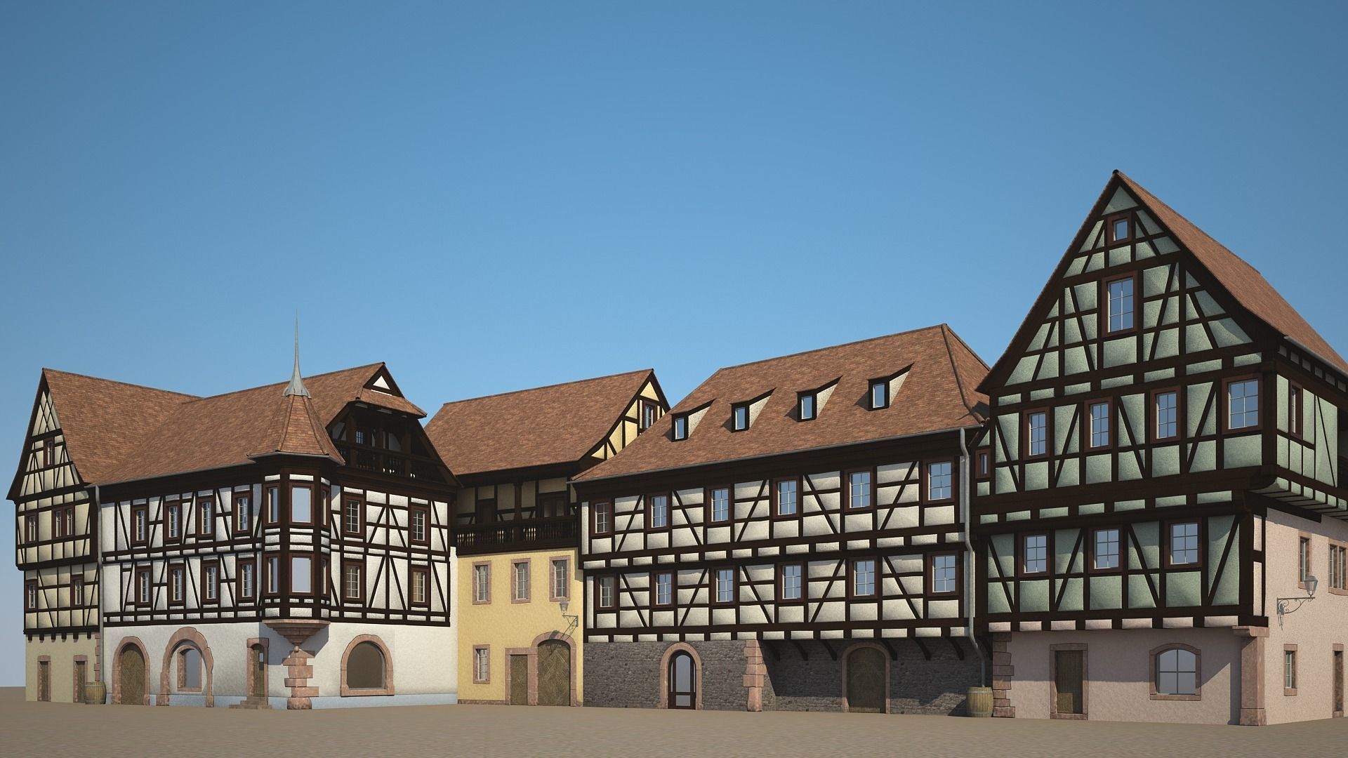 Medieval Houses VI 3D model_1