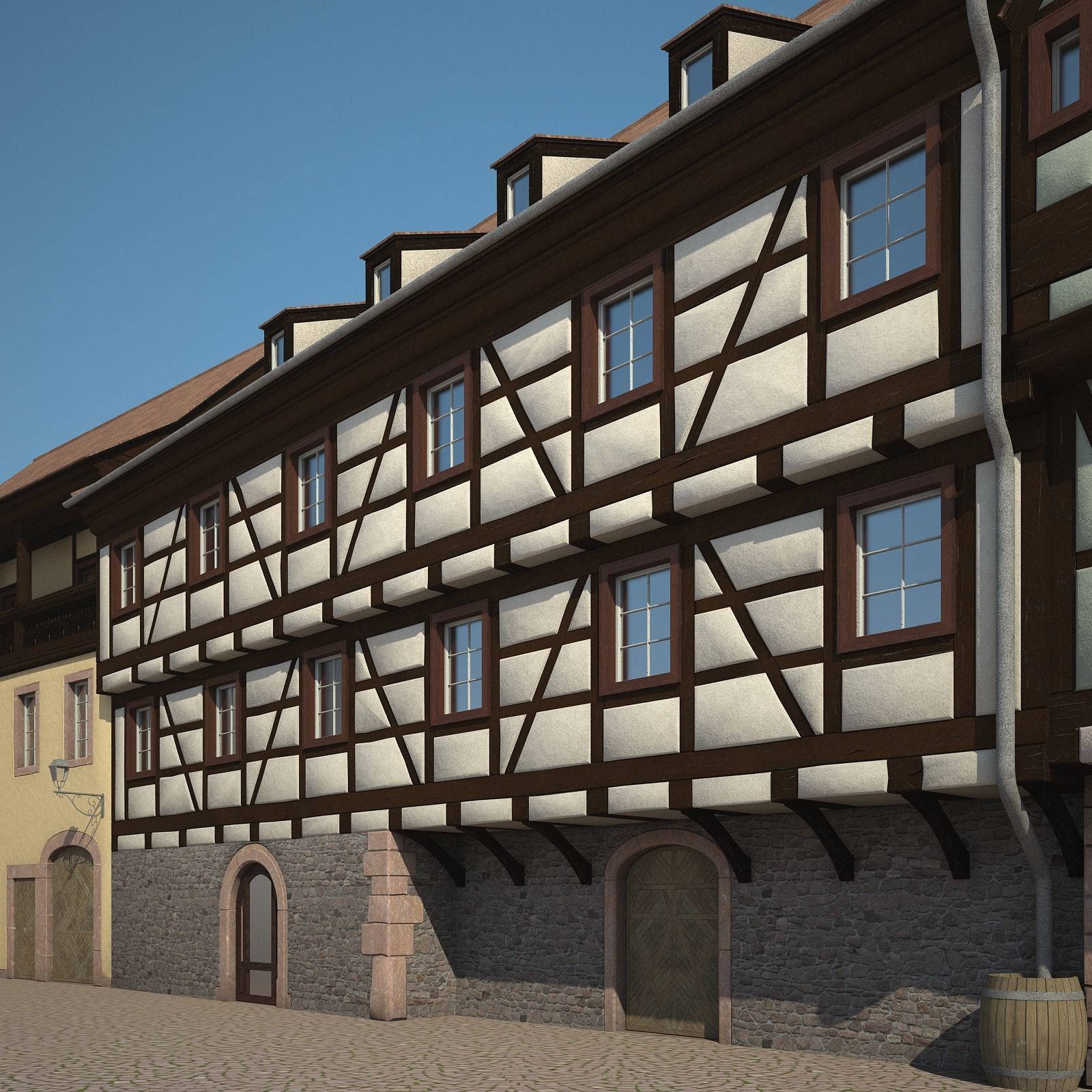 Medieval Houses VI 3D model_5