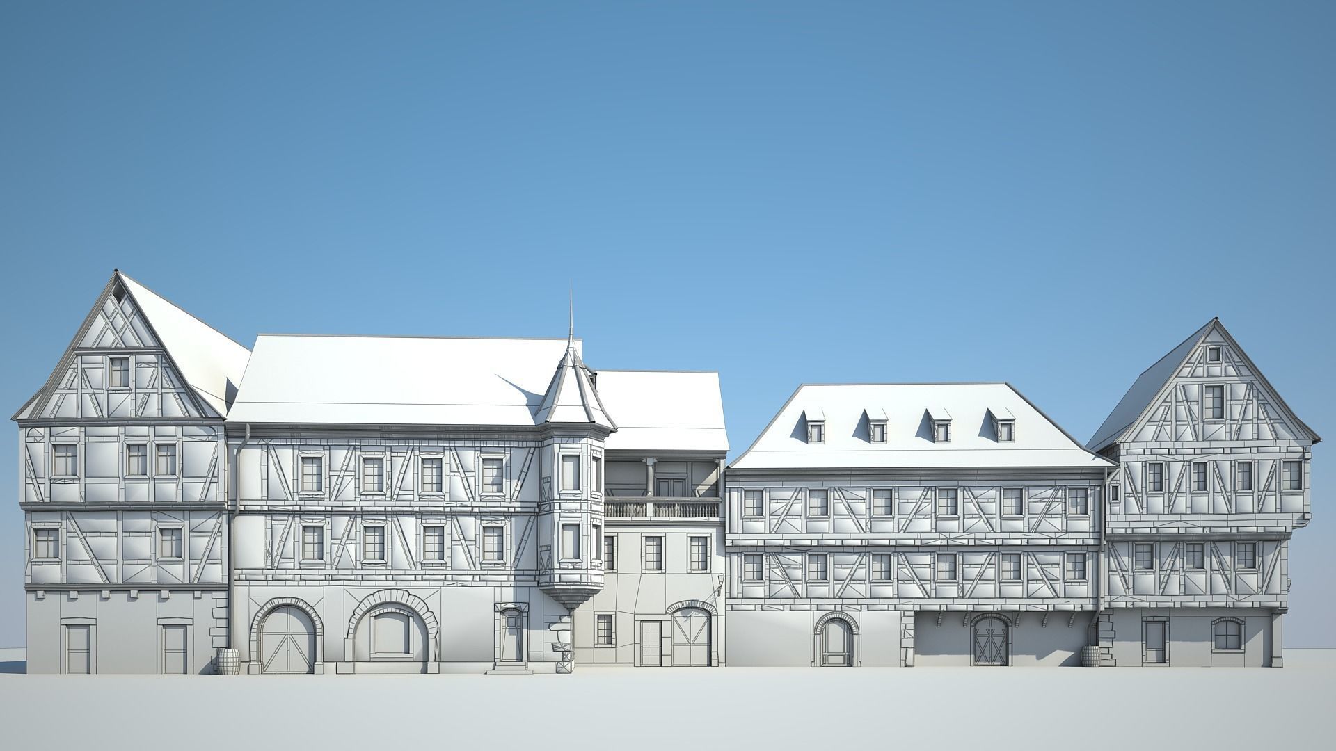 Medieval Houses VI 3D model_9