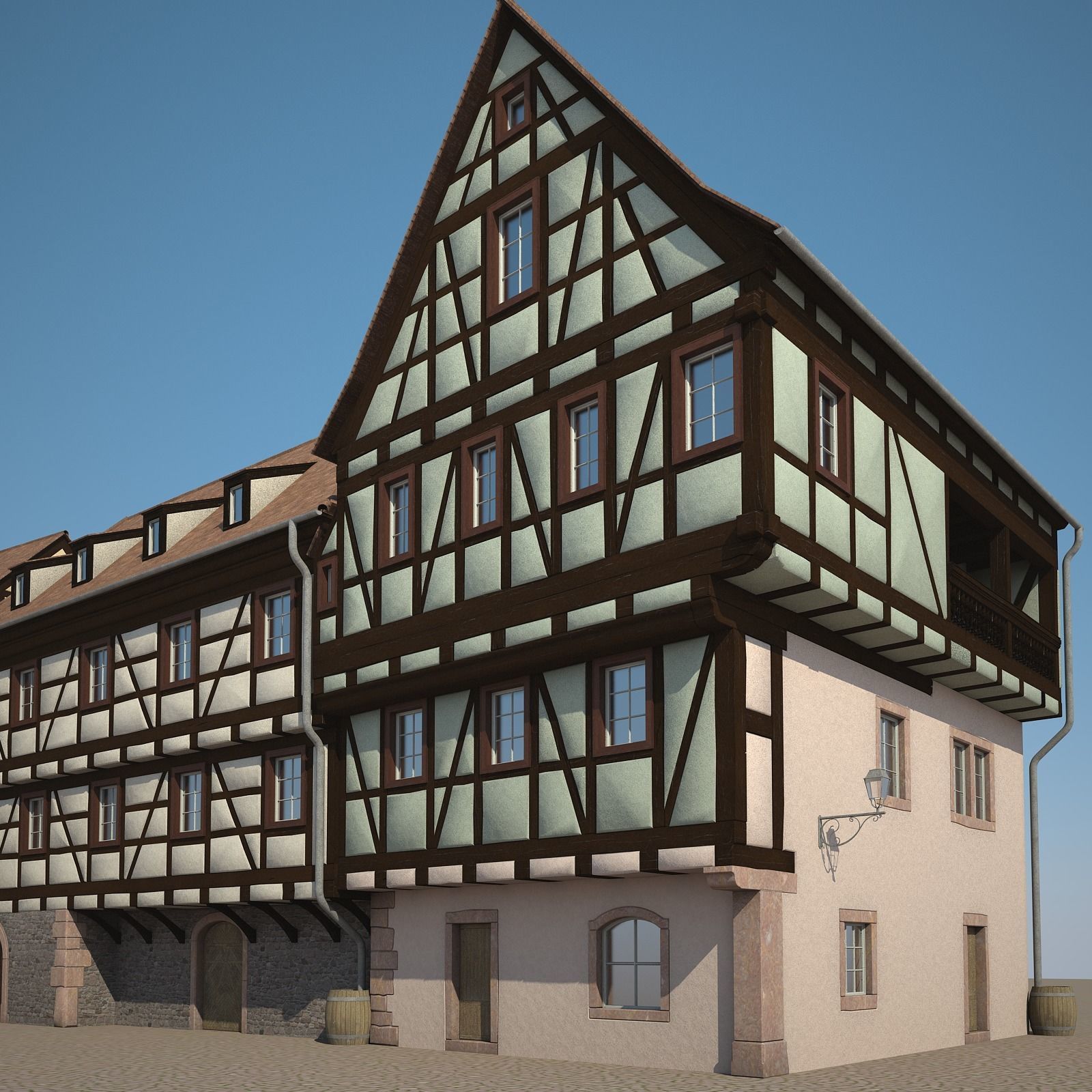 Medieval Houses VI 3D model_4