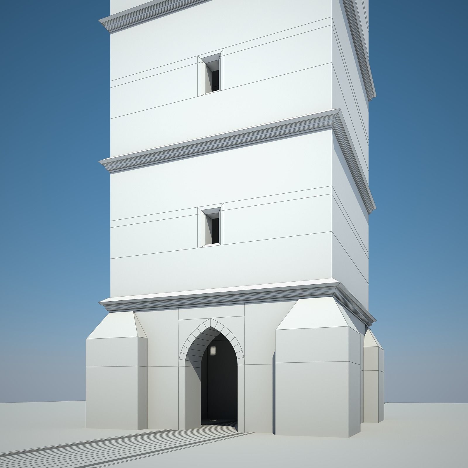 Belfry clock tower 3D model_12