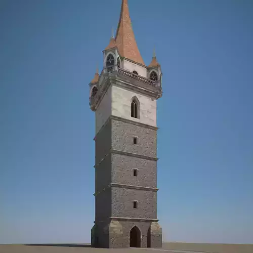 Belfry clock tower 3D model Belfry clock tower 3D model