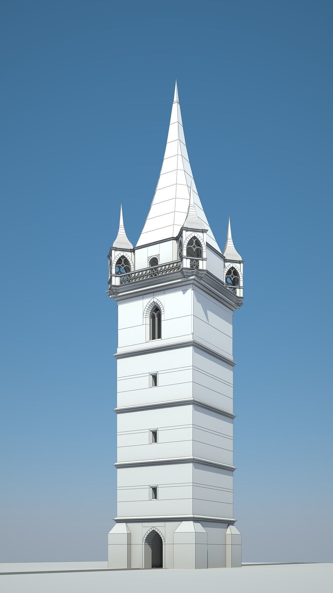 Belfry clock tower 3D model_15