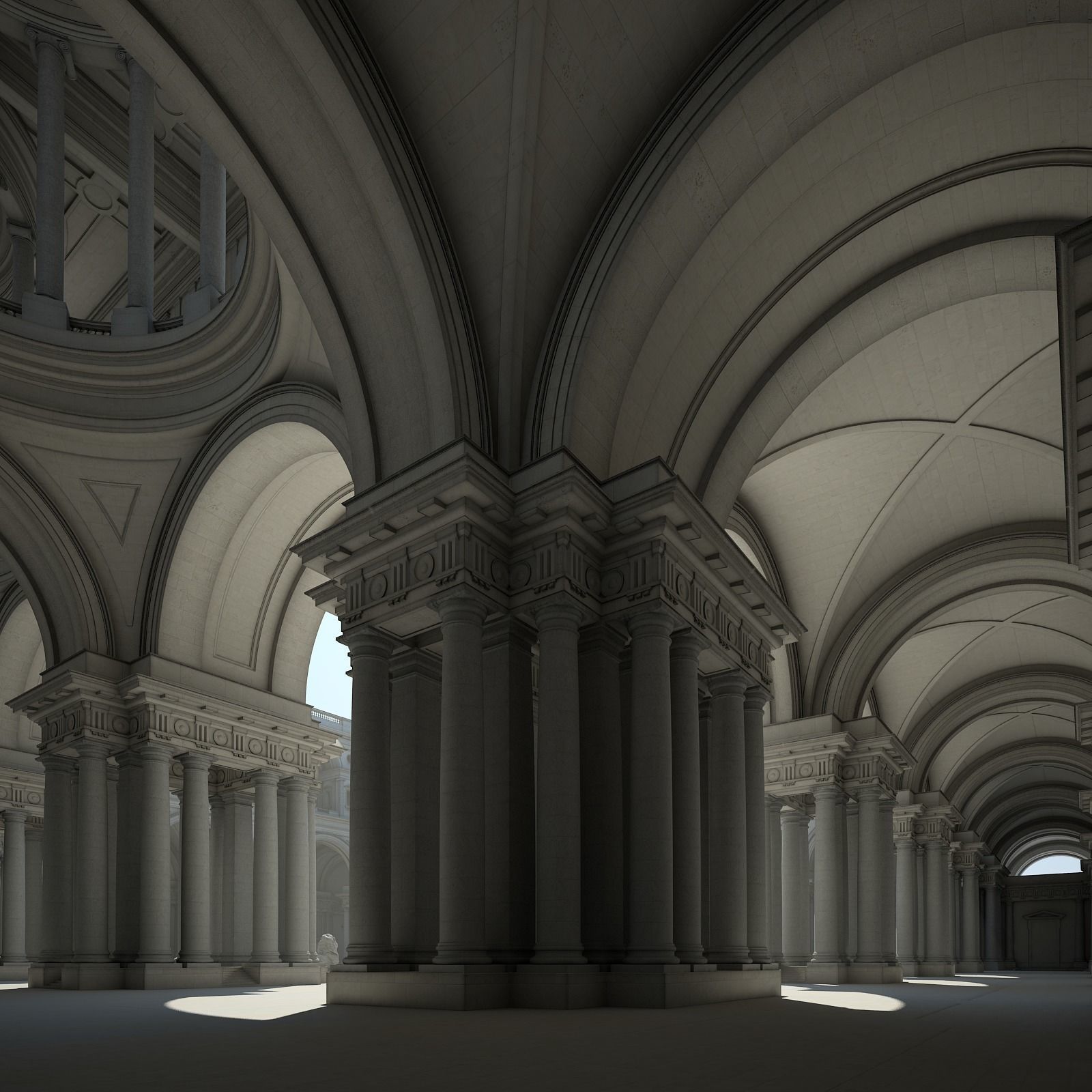 Courtyard of an Ancient Temple II 3D model_25