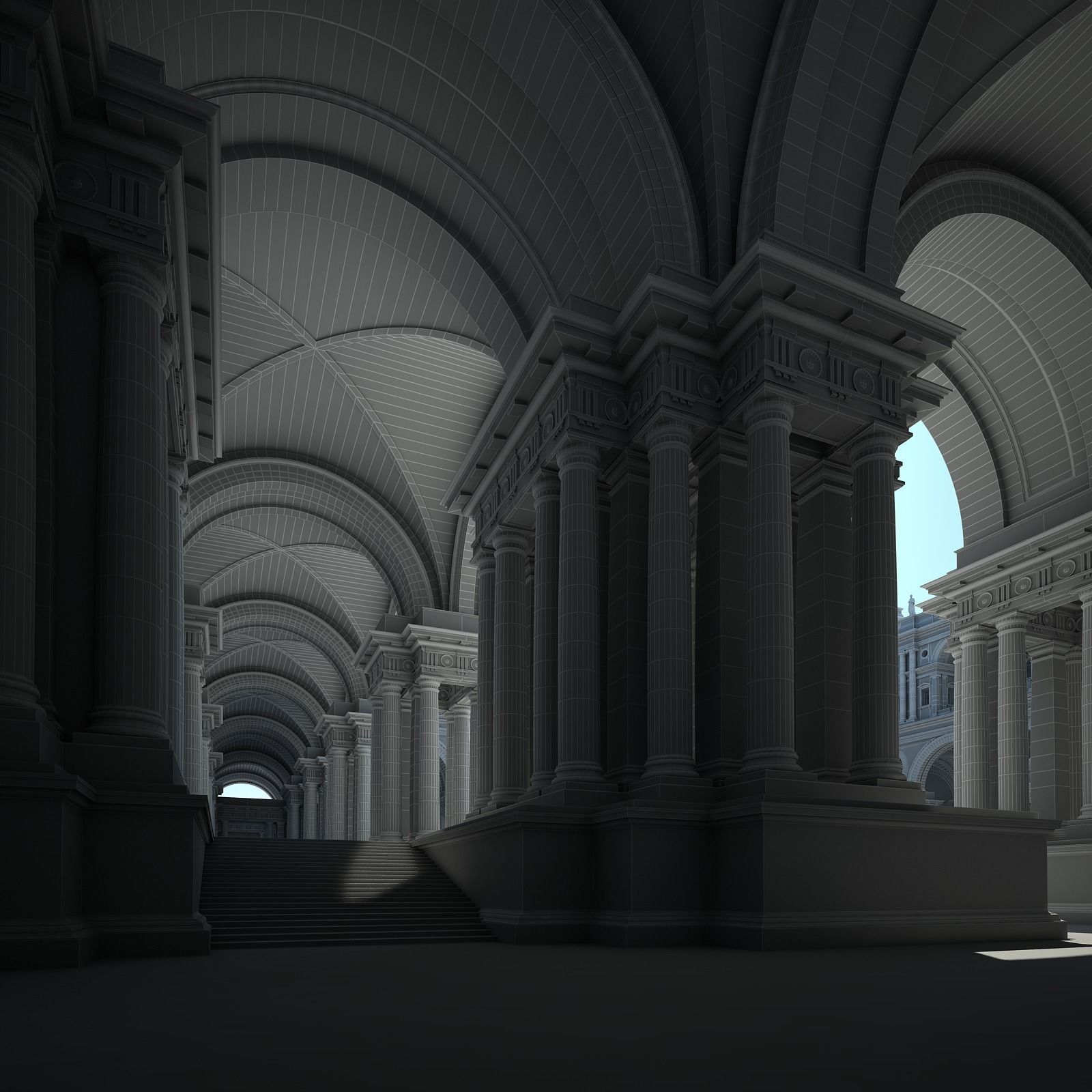 Courtyard of an Ancient Temple II 3D model_67