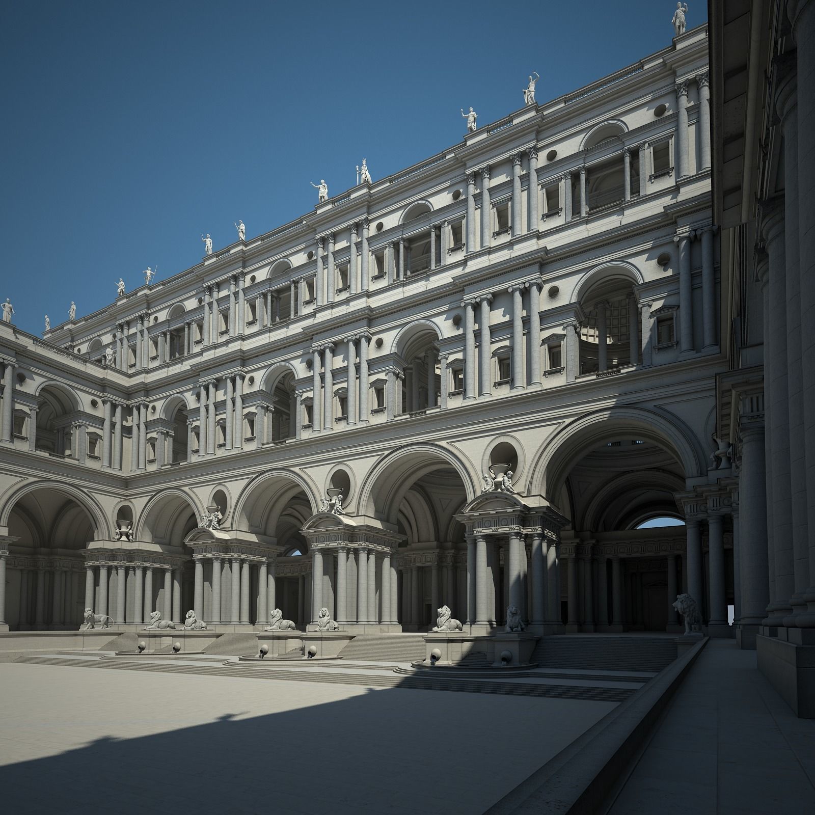 Courtyard of an Ancient Temple II 3D model_8