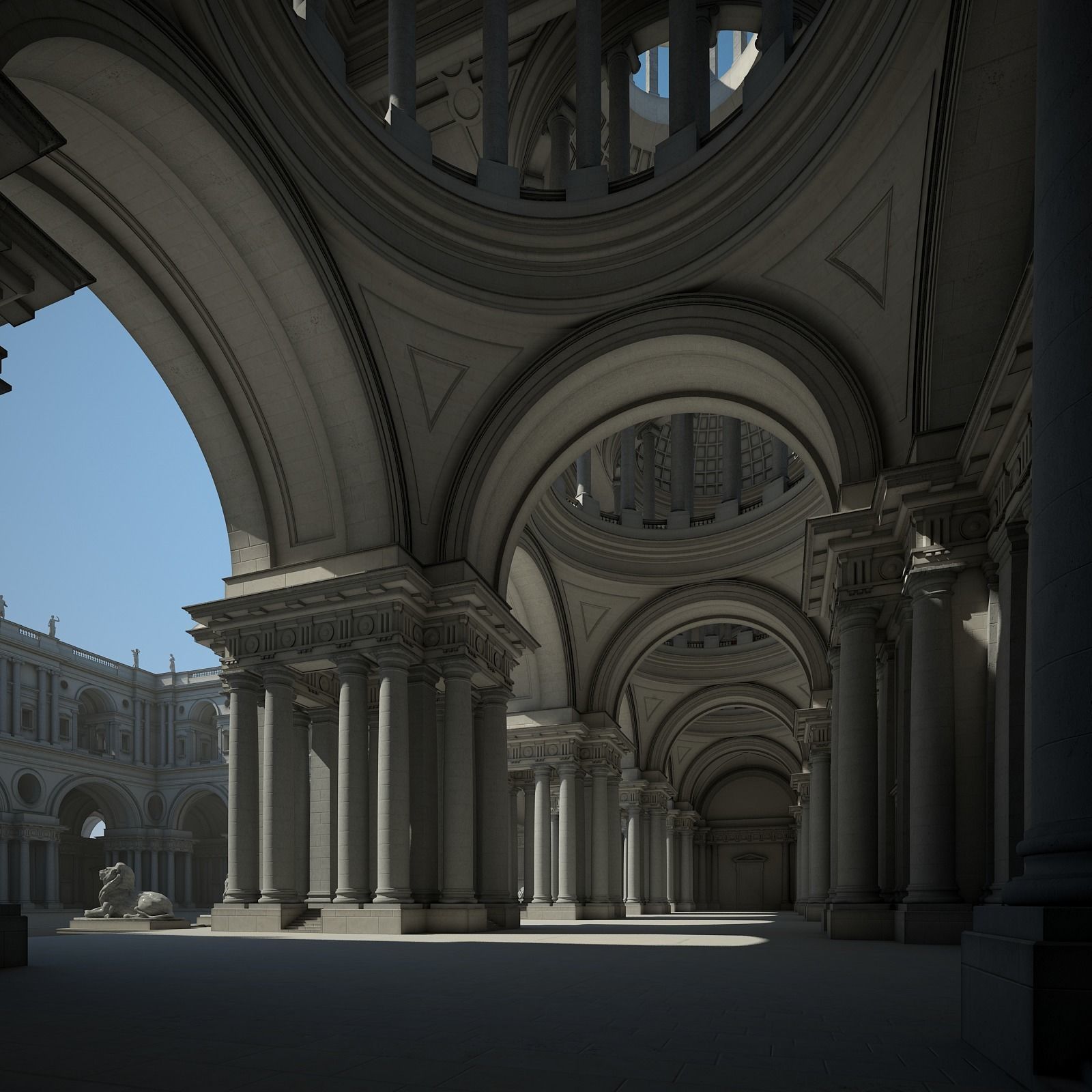 Courtyard of an Ancient Temple II 3D model_32
