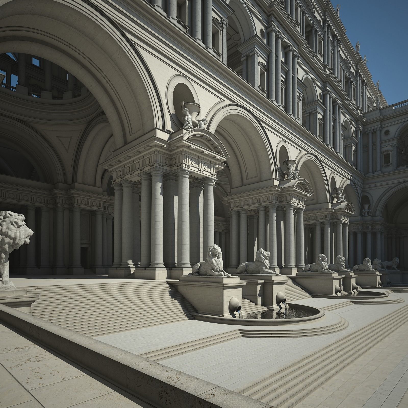 Courtyard of an Ancient Temple II 3D model_29