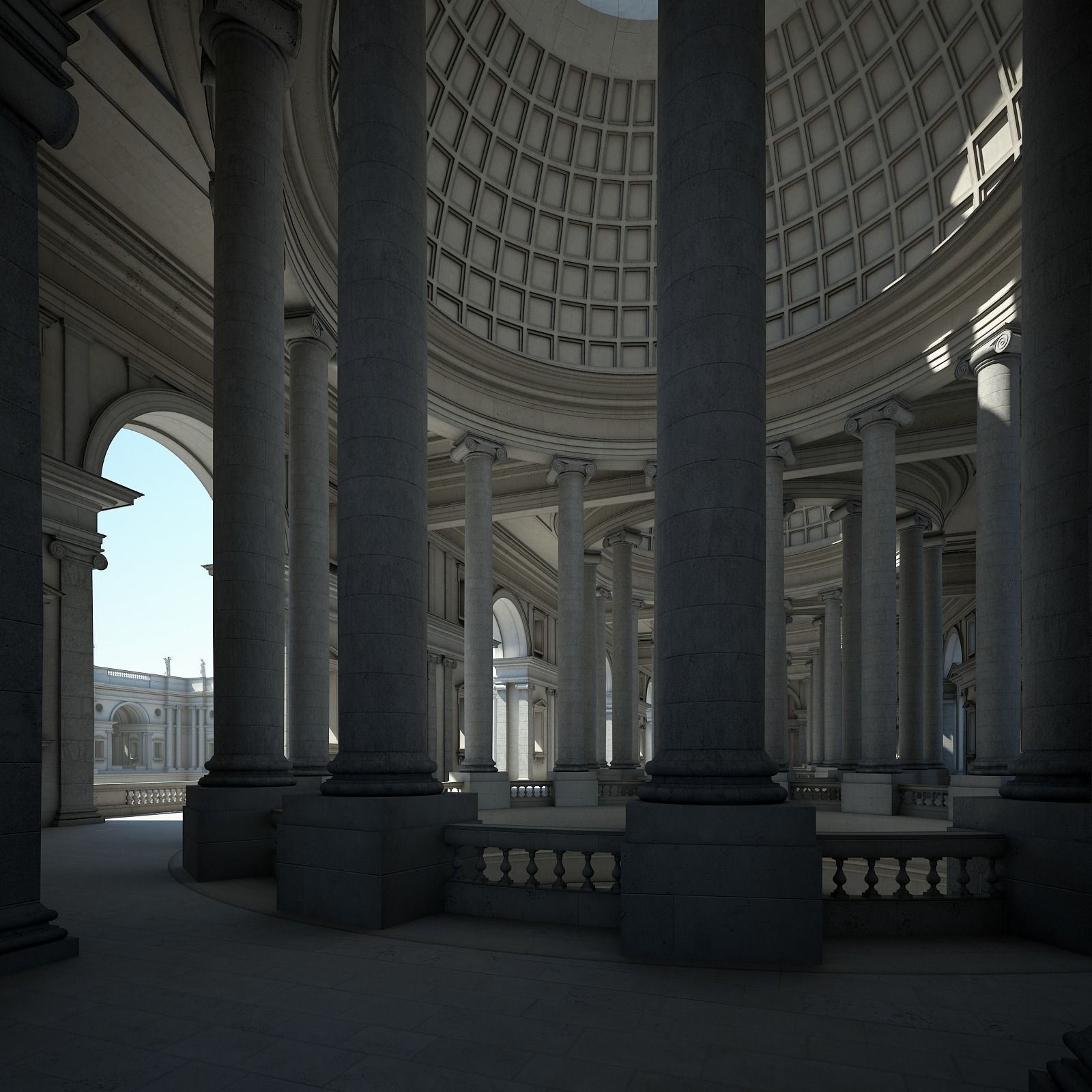Courtyard of an Ancient Temple II 3D model_41