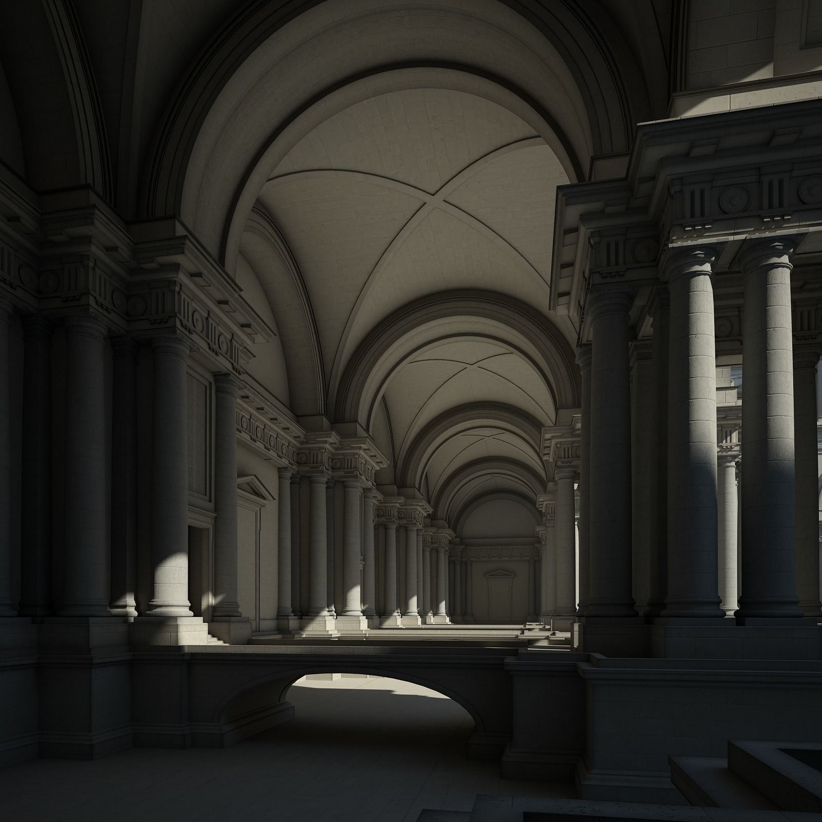 Courtyard of an Ancient Temple II 3D model_28