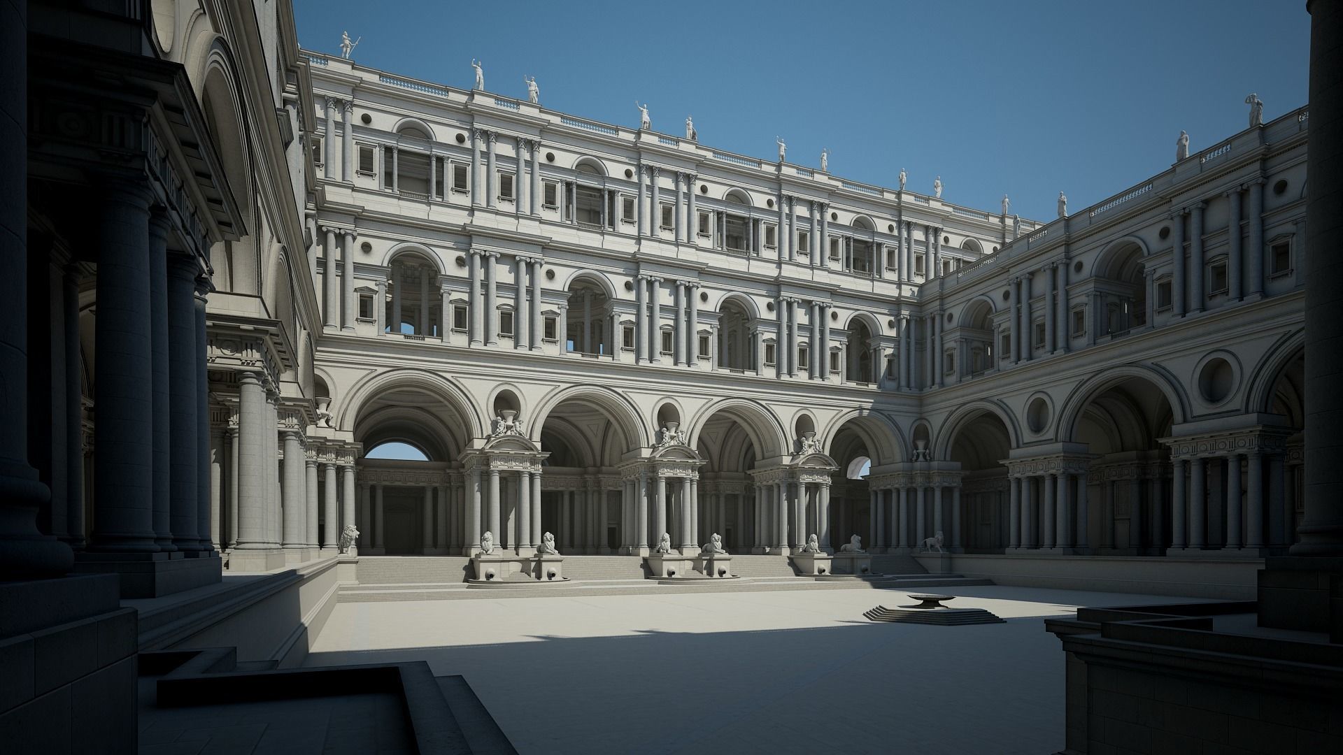 Courtyard of an Ancient Temple II 3D model_1