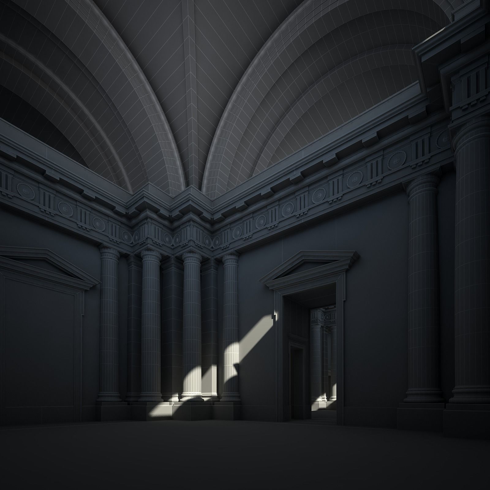 Courtyard of an Ancient Temple II 3D model_80