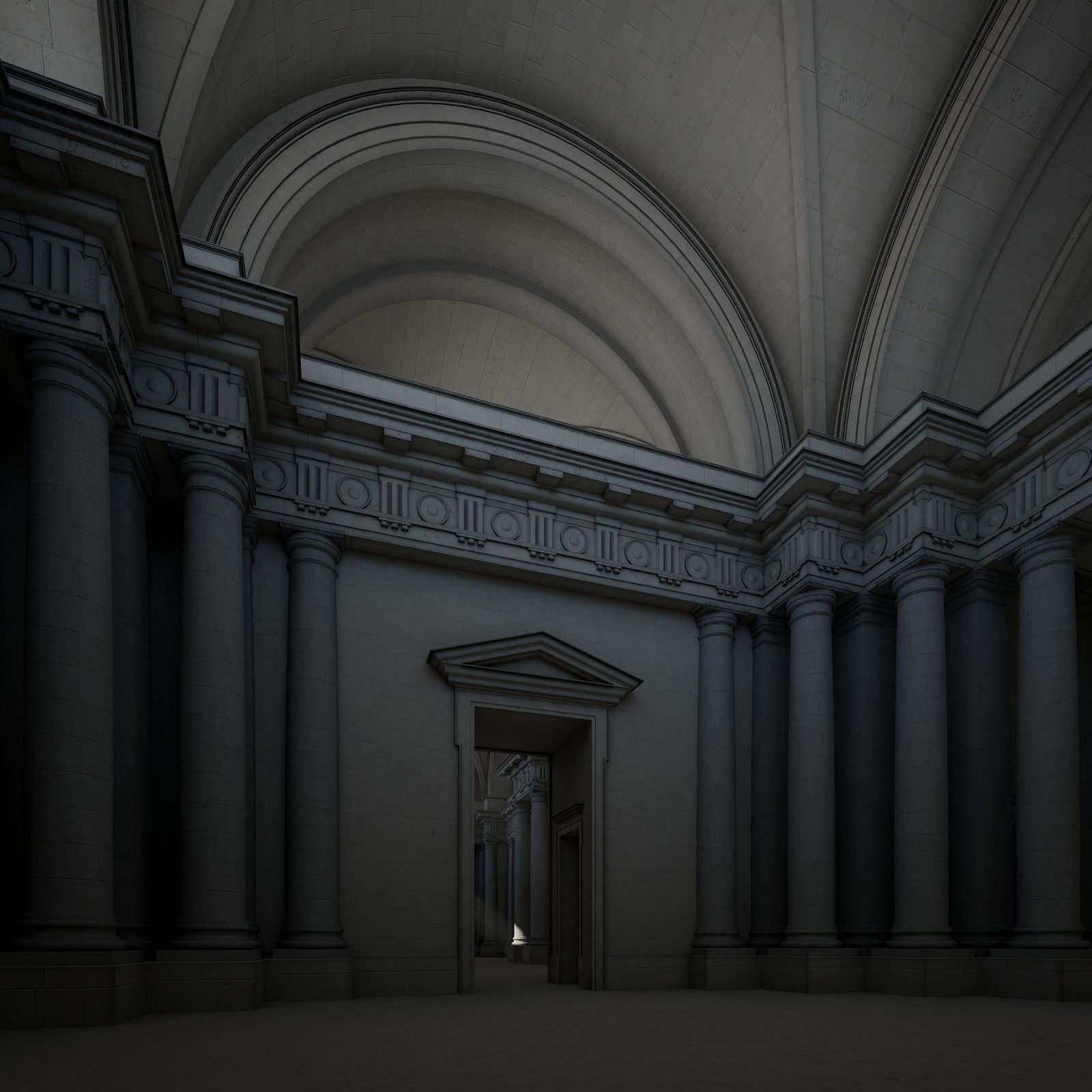 Courtyard of an Ancient Temple II 3D model_35