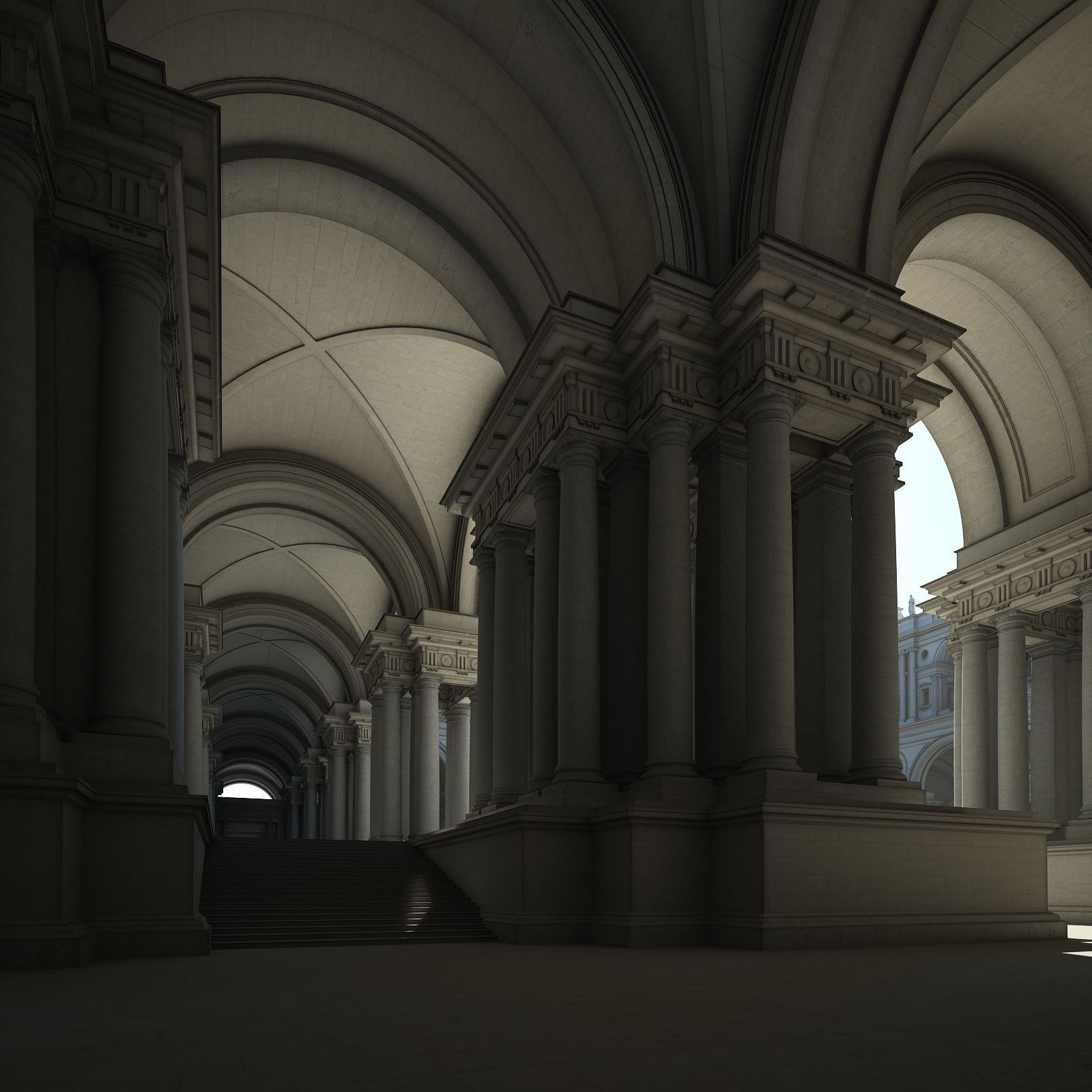 Courtyard of an Ancient Temple II 3D model_12