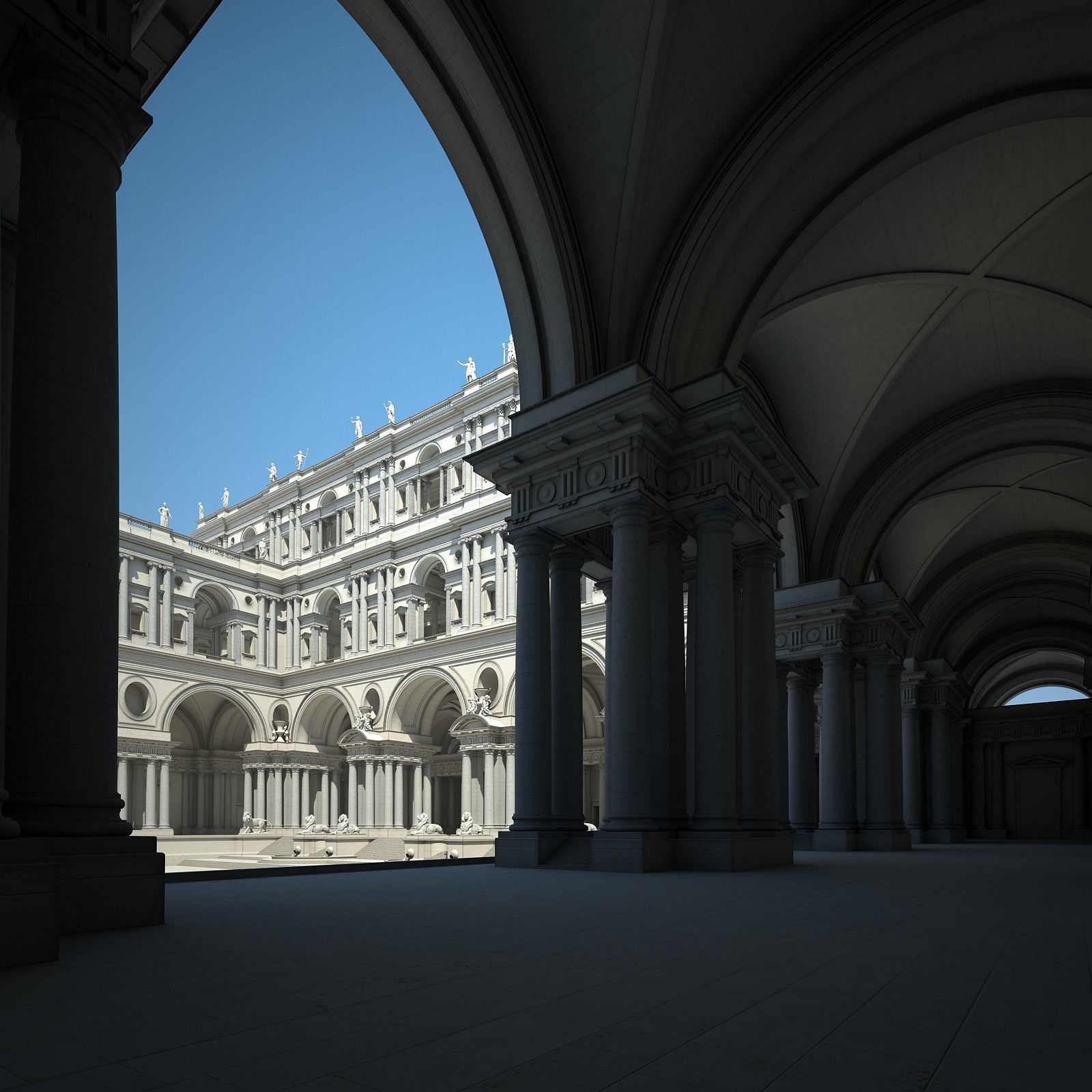 Courtyard of an Ancient Temple II 3D model_9