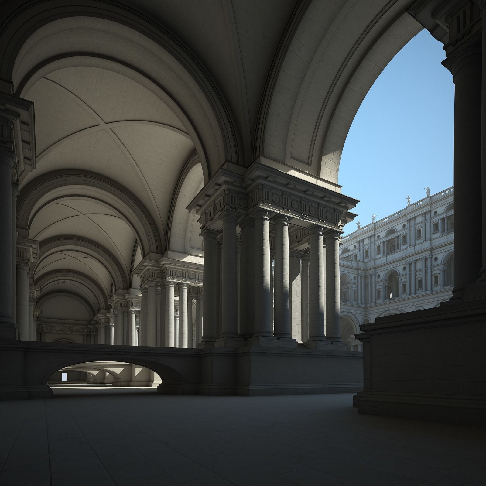 Courtyard of an Ancient Temple II 3D model_10