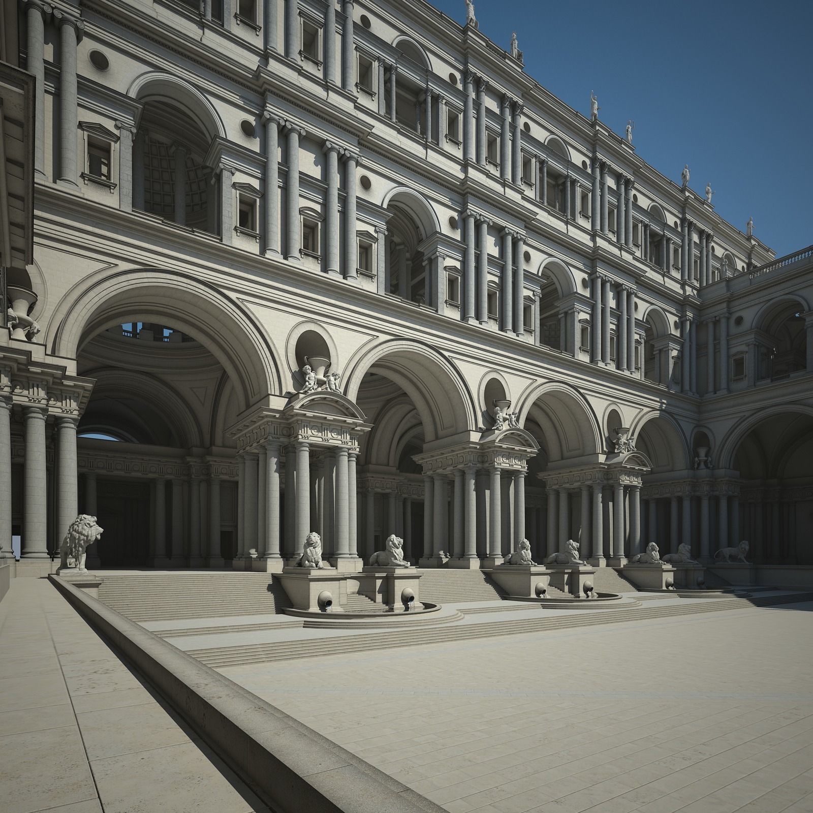 Courtyard of an Ancient Temple II 3D model_30