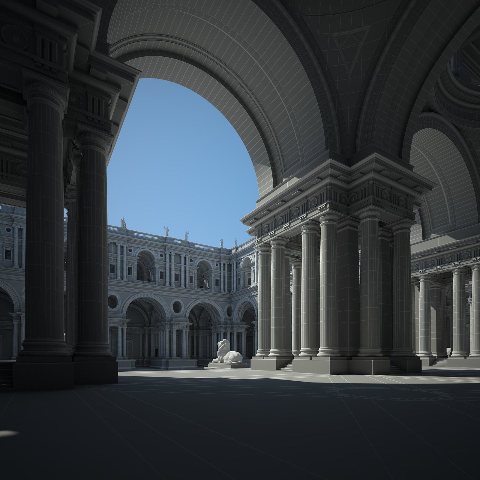 Courtyard of an Ancient Temple II 3D model_70