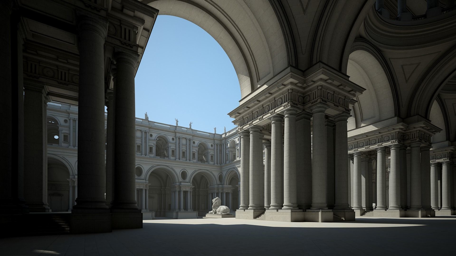 Courtyard of an Ancient Temple II 3D model_3