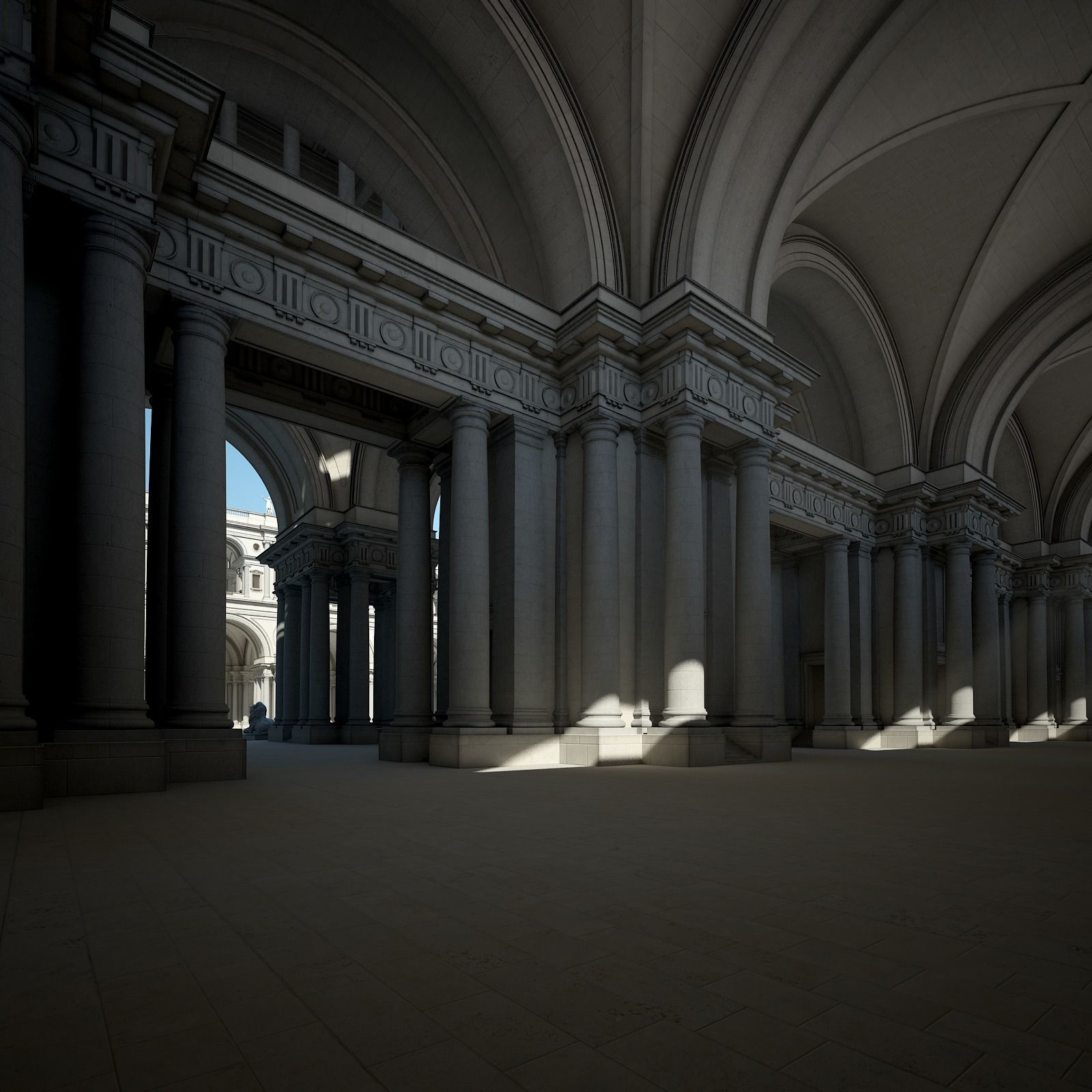 Courtyard of an Ancient Temple II 3D model_2