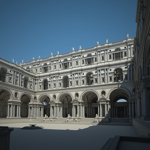 Courtyard of an Ancient Temple II 3D model